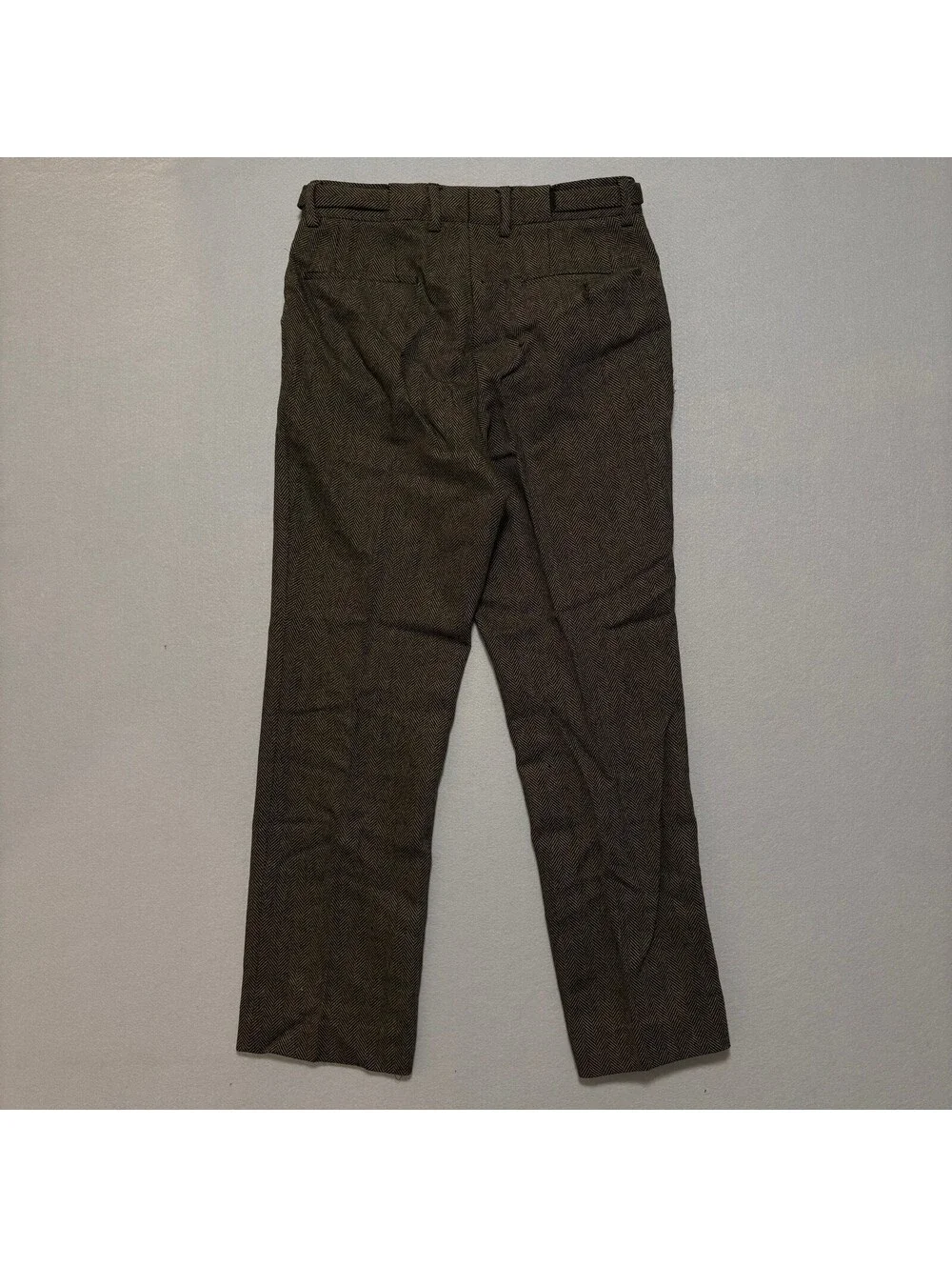 Gucci Herringbone Wool Straight Trousers Dress Chino Pants Men's 48 Brown